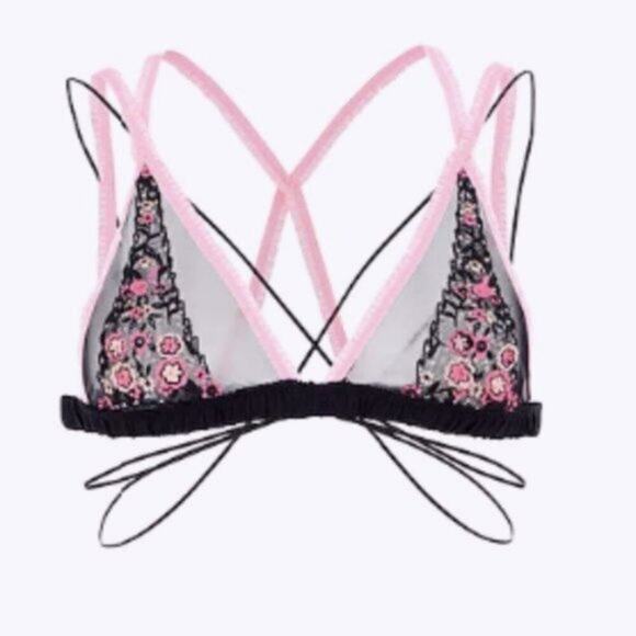 For Love and Lemons Azalea Embroidery Bralette M
